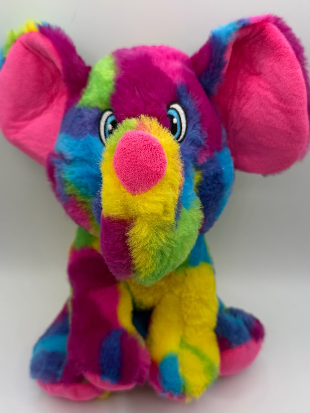 RINCO Rainbow Tie Dye Elephant Plush 11" Rhode Island Novelty Colorful